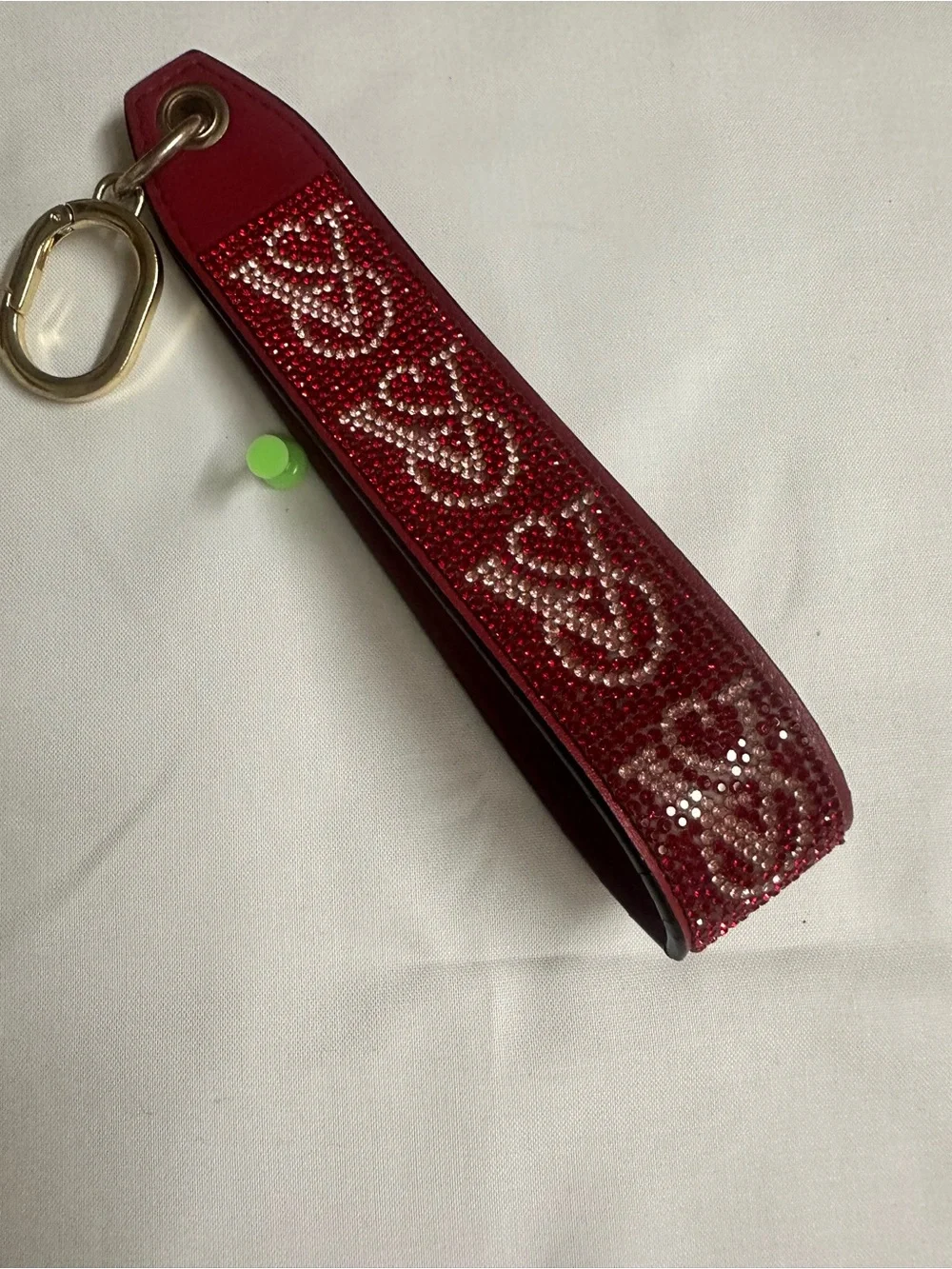 (295) Victoria’s Secret Red Crystal Heart Keychain Strap - Women Accessories